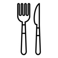 icône de ligne couteau et fourchette vecteur