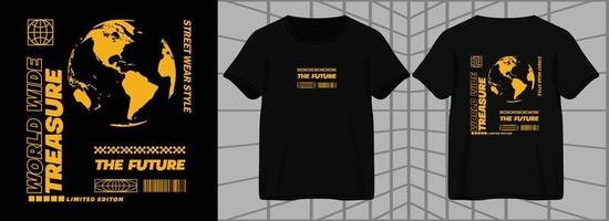 trésor mondial pour le graphique de conception de tshirt de style de rue vecteur