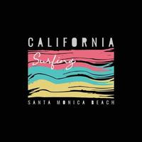 typographie d'illustration californienne. parfait pour la conception de t-shirt vecteur