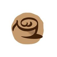 confortable tasse brune de boisson café café logo design illustrations vectorielles vecteur