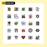 25 icônes créatives signes et symboles modernes de recherche journal bancaire en ligne banque internet éléments de conception vectoriels modifiables vecteur