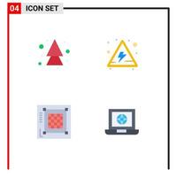 groupe de 4 icônes plates signes et symboles pour les panneaux de direction de mise en page de flèche éléments de conception vectoriels modifiables du site Web vecteur