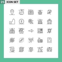 pack de 25 lignes créatives d'éléments de conception vectoriels modifiables d'idée de plante créative verte de voiture vecteur