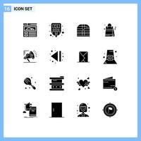 ensemble de 16 symboles d'icônes d'interface utilisateur modernes signes pour atoumation numérique irlande marketing usa éléments de conception vectoriels modifiables vecteur