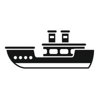 vecteur simple d'icône de navire de fret maritime. climat de la planète
