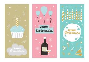 Vintage Anniversaire Affiches vectorielles vecteur