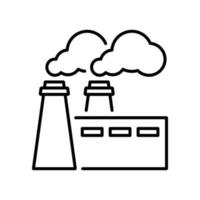 icône de la ligne de construction de l'industrie de l'usine. pictogramme linéaire de pollution de la production industrielle. icône de contour de l'industrie lourde de la raffinerie. trait modifiable de la centrale électrique d'entreprise. illustration vectorielle isolée. vecteur