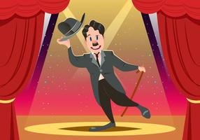 Charlie Chaplin On Stage Vector