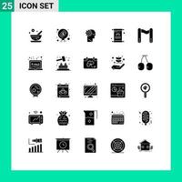 ensemble de 25 symboles d'icônes d'interface utilisateur modernes signes pour terminer le ramadan cerveau iftar lettre éléments de conception vectoriels modifiables vecteur
