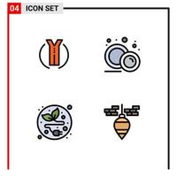 4 icônes créatives signes et symboles modernes de l'emplacement de la prise électrique de la route éléments de conception vectoriels modifiables d'aplomb de la plaque alimentaire vecteur