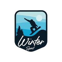 modèle de conception de logo de sports d'hiver vecteur