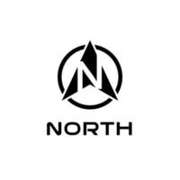 inspiration du modèle de conception de logo boussole nord lettre n vecteur