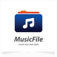 modèle de conception de logo de fichier de musique vecteur