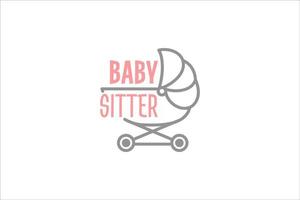 modèle de conception de logo de baby-sitter vecteur