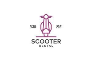 modèle de conception de logo de ligne de location de scooter vecteur