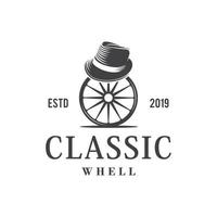 inspiration de modèle de conception de logo de chapeau de roue classique vecteur