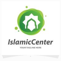 modèle de conception de logo de centre islamique vecteur