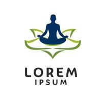 modèle de conception de logo de yoga lotus