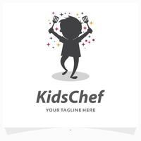 modèle de conception de logo de chef pour enfants vecteur