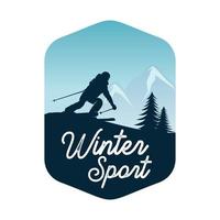 modèle de conception de logo de sports d'hiver vecteur