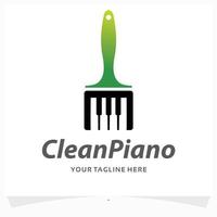modèle de conception de logo de piano propre vecteur