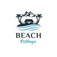 inspiration de modèle de conception de logo d'île de plage vecteur