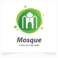 modèle de conception de logo de mosquée vecteur