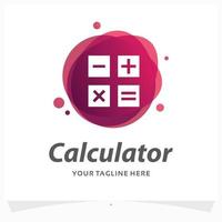 modèle de conception de logo de calculatrice vecteur