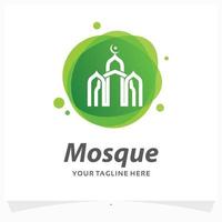 modèle de conception de logo de mosquée vecteur