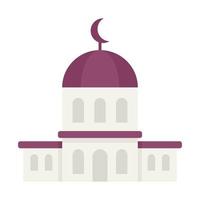 icône de la mosquée de la ville vecteur isolé plat