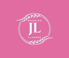 jl initiales lettre collection de logos de monogramme de mariage, modèles minimalistes et floraux modernes dessinés à la main pour cartes d'invitation, réservez la date, identité élégante pour restaurant, boutique, café en image vectorielle vecteur