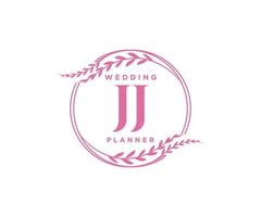 jj initiales lettre collection de logos de monogramme de mariage, modèles minimalistes et floraux modernes dessinés à la main pour cartes d'invitation, réservez la date, identité élégante pour restaurant, boutique, café en image vectorielle vecteur