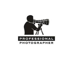 logo de photographe professionnel. création de logo de photographie créative pour photographe ou créateur de contenu vecteur