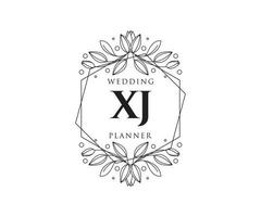 xj initiales lettre mariage monogramme logos collection, modèles minimalistes et floraux modernes dessinés à la main pour cartes d'invitation, réservez la date, identité élégante pour restaurant, boutique, café en image vectorielle vecteur