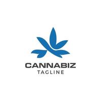 modèle de conception de logo de cannabis abstrait vecteur
