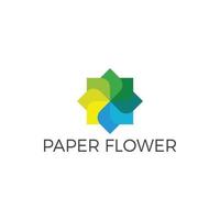 modèle de conception de logo de fleur de papier vecteur