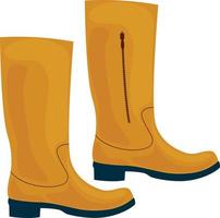 bottes hautes classiques à la mode de couleur jaune. chaussures d'automne. bottes à talons hauts. illustration vectorielle isolée sur fond blanc vecteur