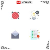 pack d'icônes plates de 4 symboles universels de message de solution de fil de courrier électronique de balle éléments de conception vectoriels modifiables vecteur