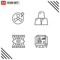 pack d'icônes vectorielles stock de 4 signes et symboles de ligne pour les éléments de conception vectoriels modifiables du dollar de la finance de l'usine de montre de ventilateur vecteur