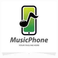 modèle de conception de logo de téléphone de musique vecteur