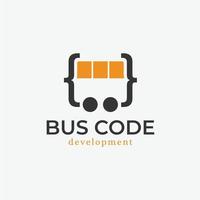 inspiration de modèle de conception de logo de code de bus - vecteur