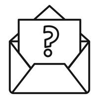 vecteur de contour d'icône de demande de courrier. formulaire en ligne