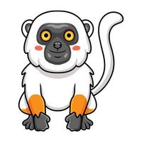 dessin animé mignon singe lémurien sifaka assis vecteur
