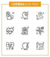 covid19 corona virus prévention de la contamination bleu icône 25 pack tel que dossier clinique pouls médical lavage cardiaque coronavirus viral 2019nov éléments de conception de vecteur de maladie