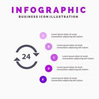 hôtel de conciergerie aucun service 24 heures sur 24 arrêt infographie modèle de présentation présentation en 5 étapes vecteur