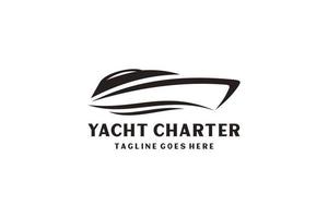 inspiration de conception de logo de croisière de yacht avec un style artistique minimaliste. vecteur