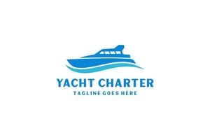 inspiration de conception de logo de croisière de yacht avec un style artistique minimaliste. vecteur