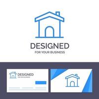 carte de visite créative et modèle de logo bâtiment construction maison maison illustration vectorielle vecteur