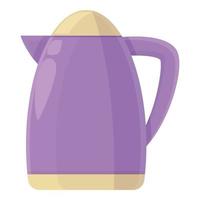 vecteur de dessin animé d'icône de bouilloire violette. marmite en verre