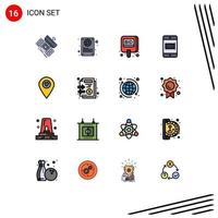16 icônes créatives signes et symboles modernes du coeur stockage vidéo étiquette mobile éléments de conception vectoriels créatifs modifiables vecteur